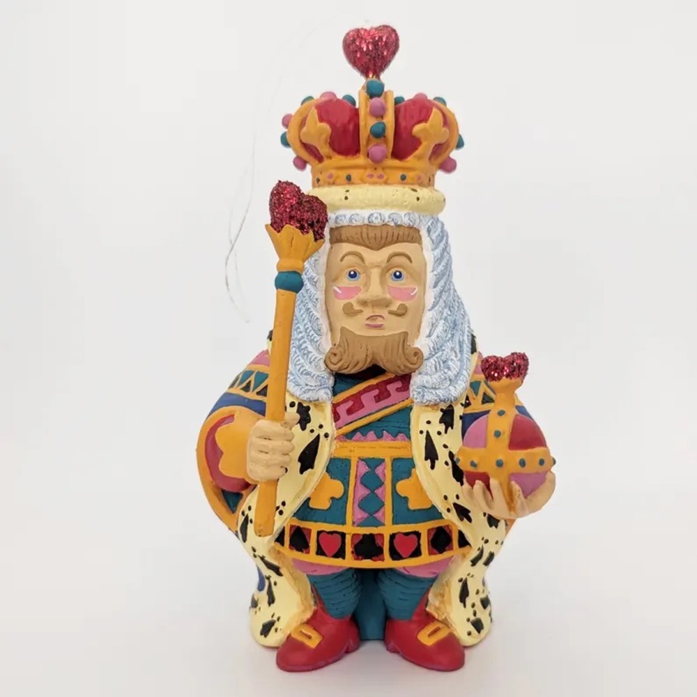 Vtg 90s Department 56 Alice in Wonderland King of Hearts Xmas Ornament